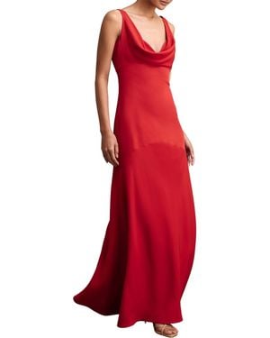 Reiss Vanessa Cowl Neck Wedding-guest Maxi Dress - Red