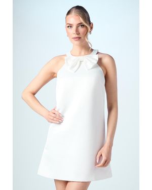 Coast Sequin Bow Shift Bridal Mini Dress - White