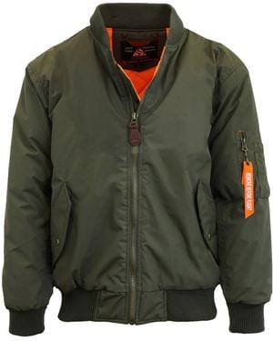Spire By Galaxy Oversized Heavyweight Ma-1 Bomber Flight Jacket - Green