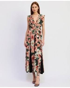 En Saison Clarabell V-neck Maxi Dress - White