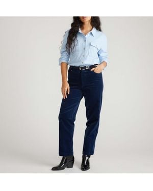 UNIVERSAL STANDARD Cassidy High Rise Straight Corduroy Pants - Blue