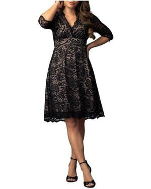 Kiyonna Mademoiselle Lace Cocktail Dress - Black