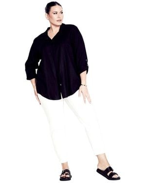 Avenue Plus Size Butter Denim Pull-on High Rise Jean - Blue