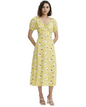 Finery London Regular Jada Puff Sleeve Midi Dress - Metallic