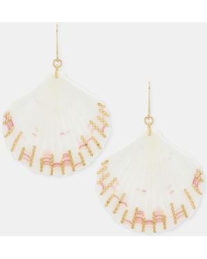Lonna & Lilly Seashell Chain Drop Earrings - White