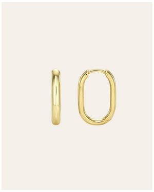 Zoe Lev Thick Oval Hoops - Natural