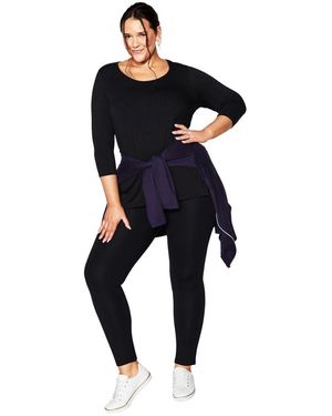 Avenue Plus Size Pull On Ponte Pant - Blue