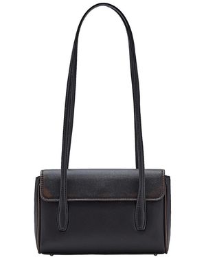 Mango Strap Small-sized Faux Leather Flap Closure Shoulder Bag - Black