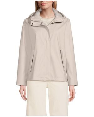 Lands' End Squall Waterproof Rain Slicker Jacket - Natural