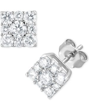 Forever Grown Diamonds Lab Grown Diamond Square Cluster Stud Earrings (1 Ct. T.w. - White