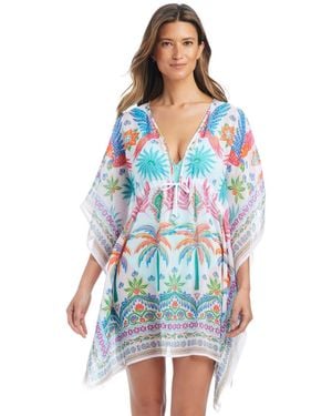 Bleu Rod Beattie Deep V-neck Swim Cover Up Caftan - Blue