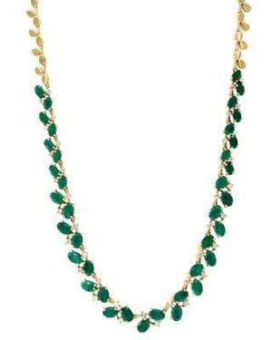 Effy Effy Emerald Diamond Vine Collar Necklace Statement Earrings Oval Cluster Bangle Bracelet Ring In 14k Gold - Green