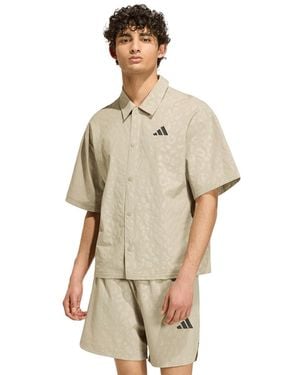 adidas Tech Leopard Short-sleeve Shirt - Natural