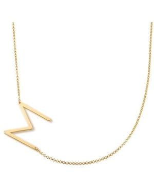 Oak & Luna Sideways Initial Necklace - Black