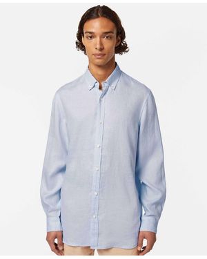 Scotch & Soda Long Sleeve Linen Shirt - Blue