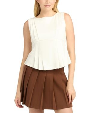 Bcx Asymmetrical Pleated Top - White