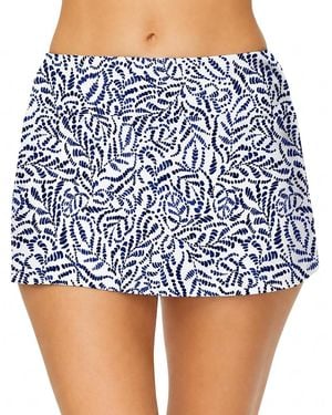 Island Escape Nylon-blend Poolside Skirtini Swim Bottoms - Blue