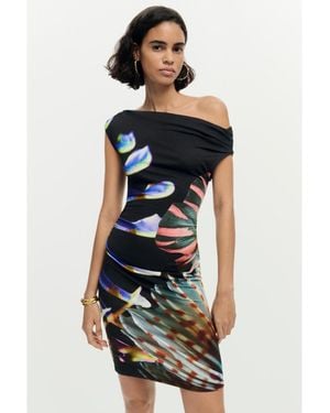 Desigual Printed Knit Dress M. C. Lacroix - White