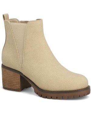 MIA Jody Lug Sole Chelsea Booties - Natural
