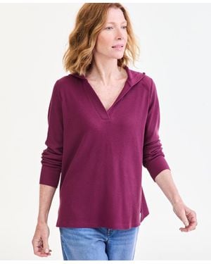 Style & Co. Hooded Long-sleeve V-neck Hoodie - Purple