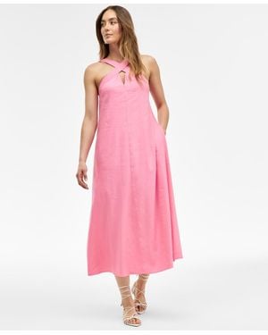 INC International Concepts Linen-blend Halter Midi Dress - Pink