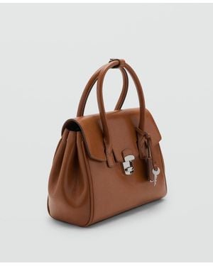 Mango Small City Flap Handbag - Brown