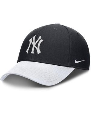 Nike Navy/white New York Yankees Dri-fit Club Adjustable Hat - Black