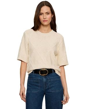 Sanctuary Short-sleeve Cotton Sweater T-shirt - Blue