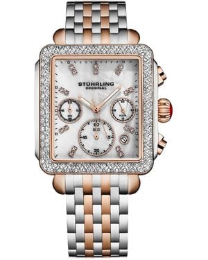 Stuhrling 4083 Bezel Chronograph Watch - Metallic