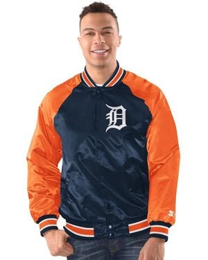 Starter Royal/gray Los Angeles Dodgers Raglan Blitz Varsity Jacket - Blue