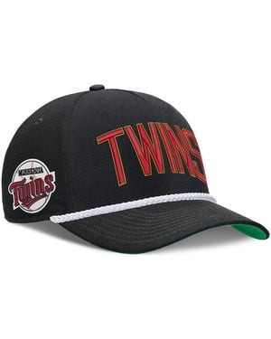 Nike Black Minnesota Twins Cooperstown Collection Rise Adjustable Hat - Multicolor
