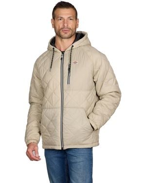 Dickies Diamond-quilted Packable Hooded Jacket - Natural