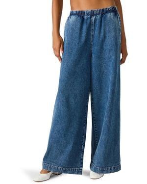 Steve Madden Levy Loose Fit Pants - Blue