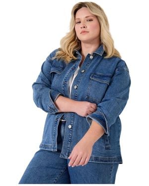 June + Vie June + Vie June + Vie Denim Utility Jacket - Blue