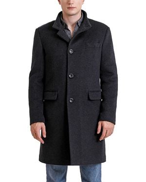 BGSD Men Jacob Wool Blend Top Coat - Black
