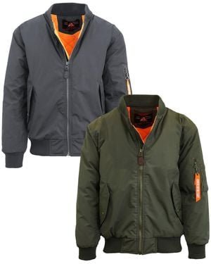 Spire By Galaxy Heavyweight Ma-1 Bomber Flight Jacket - Green