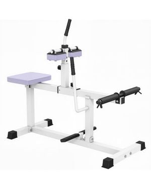 Soozier Adjustable Seated Calf Raise Machine Leg Press Machine Strength Training Gym Equipment - White