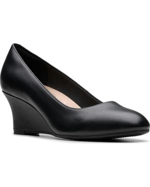 Clarks Flores Poppy Black Leather 6.5 D Us