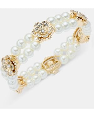 Charter Club Imitation Pearl Flower Stretch Bracelet - Metallic