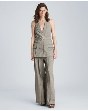 Kenneth Cole Sleeveless Belted Notch Collar Vest - Multicolor