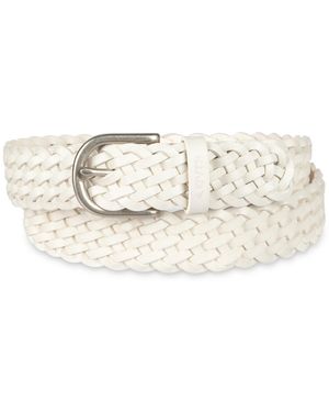 Levi's Fully Adjustable Leather Braided Belt - White