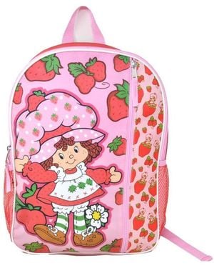 Upd Strawberry Short 16" Pink Nylon School Backpack 16" Bookbag For Girls