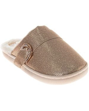 Badgley Mischka Faux Fur Slide Slippers - Brown