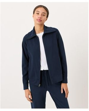 Pact Cloudknit Zip Jacket - Blue