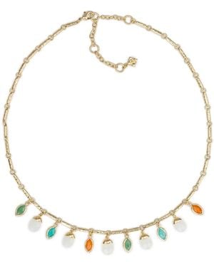 Patricia Nash Tone Plated Stone Charm Necklace - Metallic