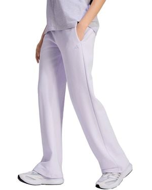 adidas Essentials Feel Cozy Mid-rise Open-hem Pants - Purple