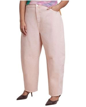 Eloquii Pink Wash Barrel Leg Jean