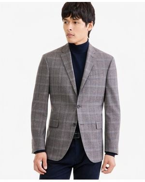 Kenneth Cole Slim-fit Techni-cole Plaid Sport Coat - Gray