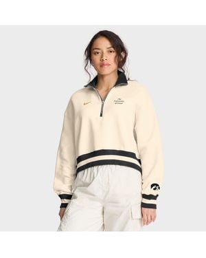 Nike Iowa Hawkeyes Legacy Half-zip Sweatshirt - Natural