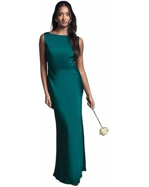 Coast Sleeveless Satin Bridesmaid Dress - Green